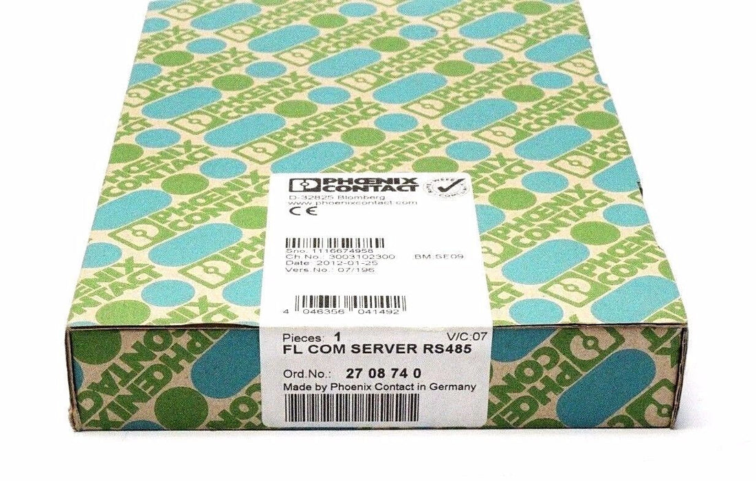 F/S NIB PHOENIX CONTACT 2708740 FL COM SERVER RS485 V/C: 07 24V 100mA 27-08-74-0