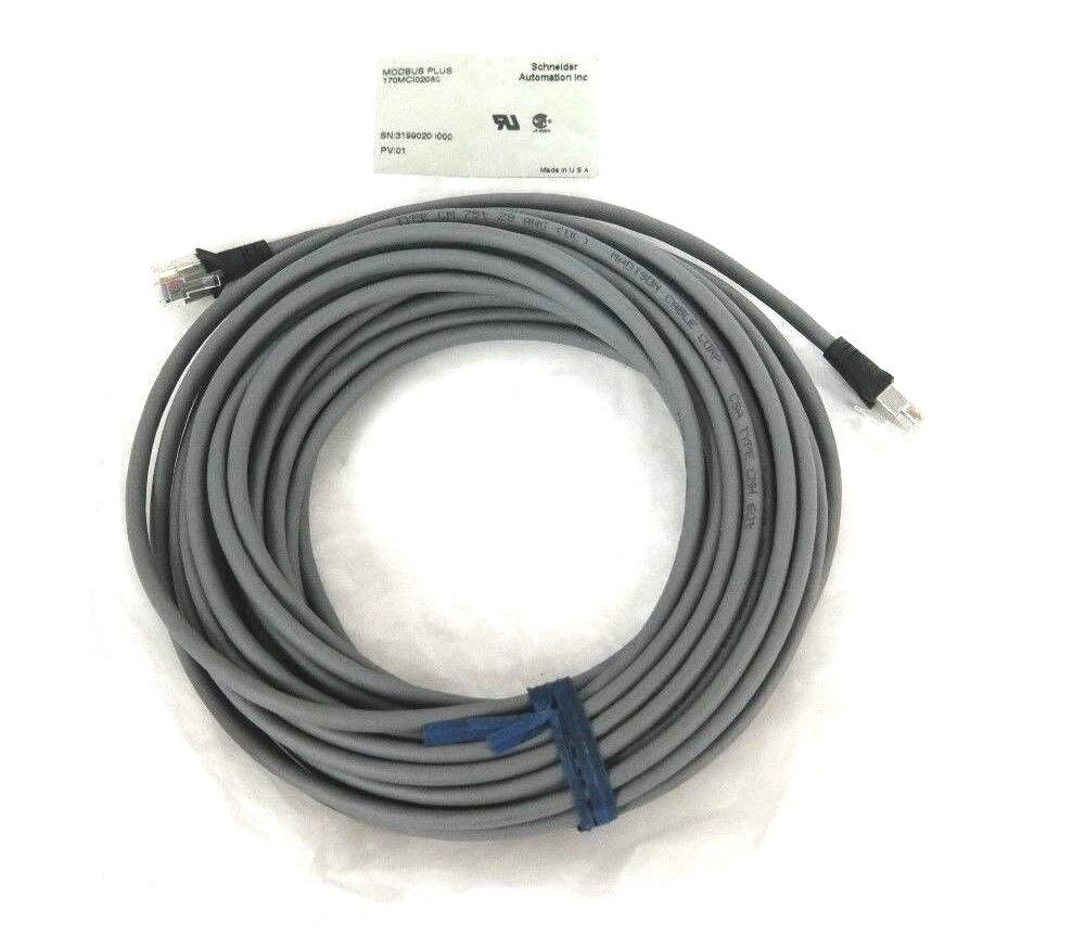 NEW SCHNEIDER MODIBUS PLUS 170MCI02080 DOUBLE-ENDED RJ45 CABLE 30FT PV:01