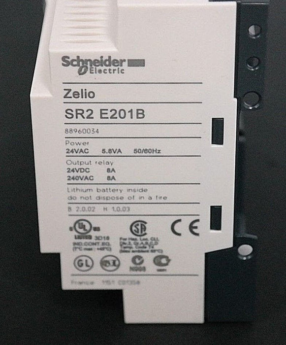 NIB SCHNEIDER SR2 E201B BASIC SMART RELAY LOGIC MODULE W/ CLOCK 054984 88960034
