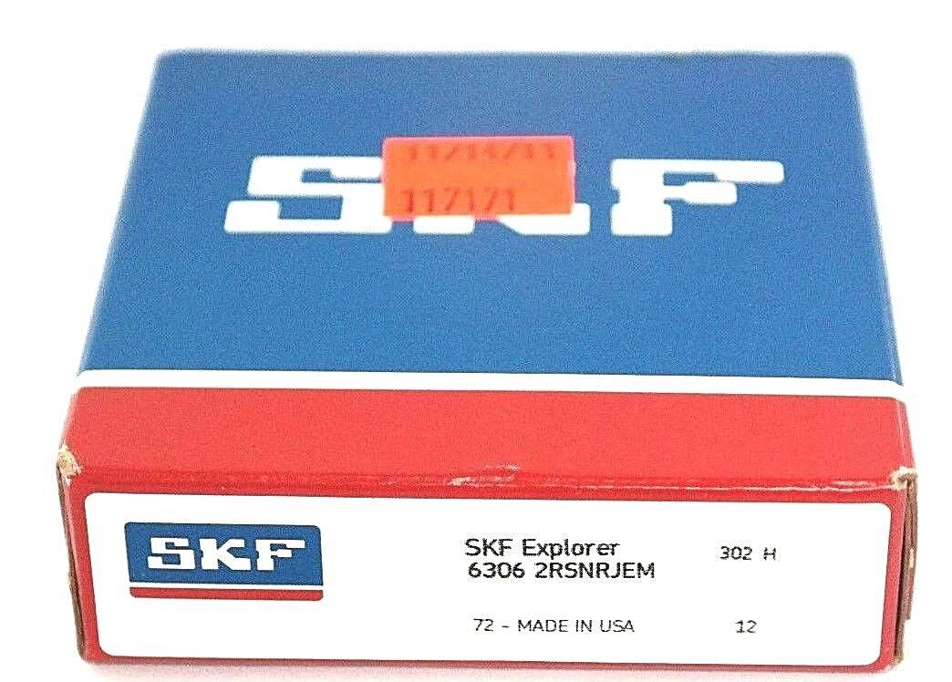 NIB SKF 63062RSNRJEM BALL BEARING 2SEAL 72X30X19MM SNAP RING 6306 2RSNRJEM