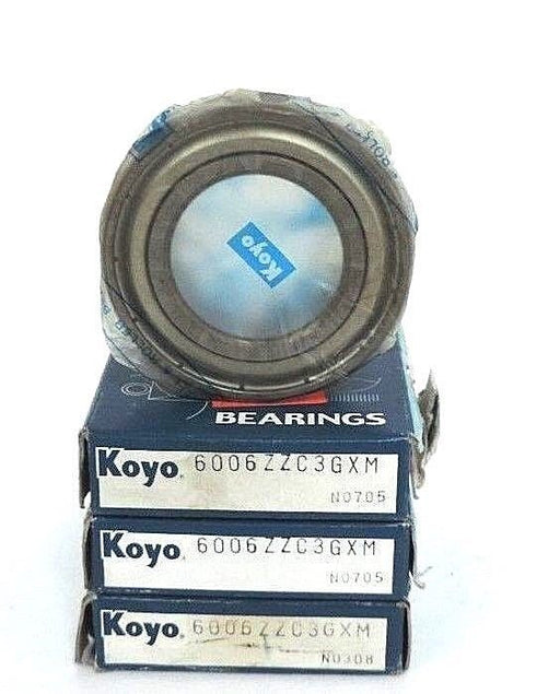 LOT OF 3 NIB KOYO 6006-ZZC3GXM BALL BEARING 30X55X13MM SHIELDED DEEP GROOVE