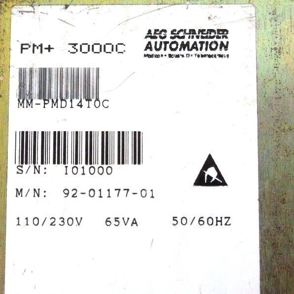 MODICON MM-PMD14T0C PANELMATE PLUS PM+ 3000C, 92-01177-01, 110/230V, 65VA, 50/60