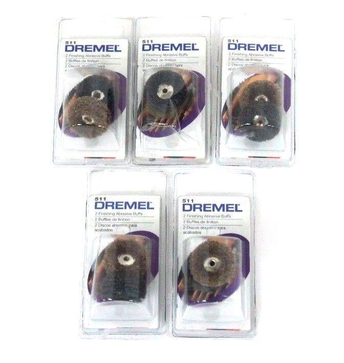 BOX OF 5 NEW DREMEL 511 FINISHING ABRASIVE BUFF WHEEL KITS 180&280 GRIT 5000511