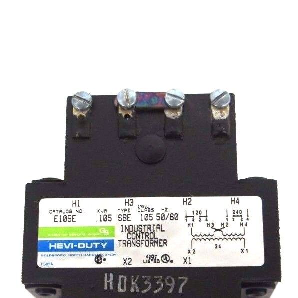 NIB GENERAL SIGNAL E105E TRANSFORMER CLASS 5801, .105 KVA, 50/60HZ, 120/240VOLTS