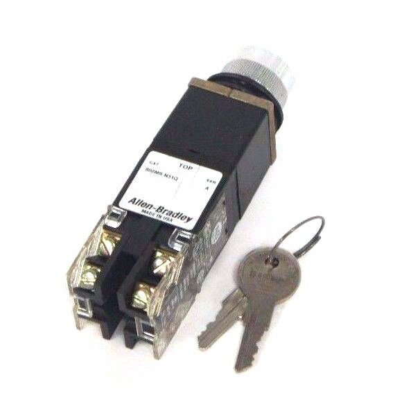 NIB ALLEN BRADLEY 800MR-N31QBK SMALL ROUND SELECTOR SWITCH SER. C W/ KEYS