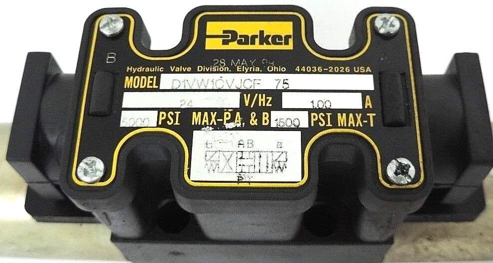 NEW PARKER D1VW1CVJCF-75 DIRECTIONAL VALVE D1VW1CVJCF, 24V, 1.00A, 5000PSI
