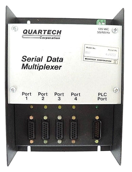 NIB QUARTECH 8517 SERIAL DATA MULTIPLEXER 120VAC, 50/60HZ W/ 8591-03 CABLE