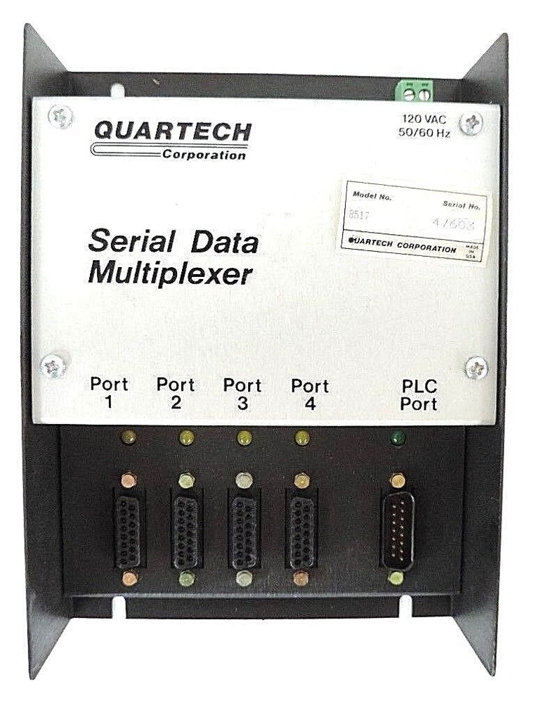 NIB QUARTECH 8517 SERIAL DATA MULTIPLEXER 120VAC, 50/60HZ W/ 8591-03 CABLE