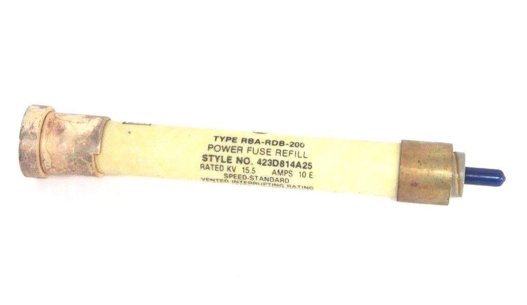 NEW WESTINGHOUSE TYPE RBA-RDB-200 POWER FUSE  REFILL STYLE 423D814A25