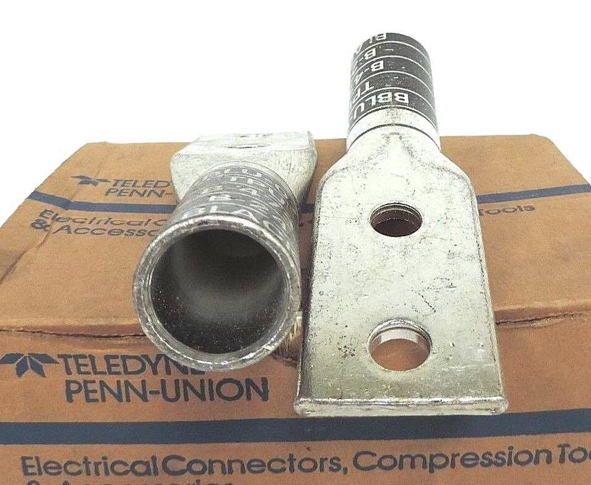 BOX OF 2 NEW TELEDYNE PENN-UNION BBLU-075D COPPER CRIMPS BLACK 1/2", 750MCM