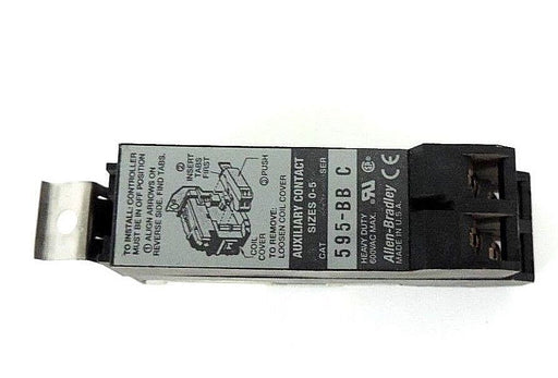 NEW ALLEN BRADLEY 595-BB SER. C AUXILIARY CONTACT 2 NC FOR NEMA SIZES 0-5, 595BB