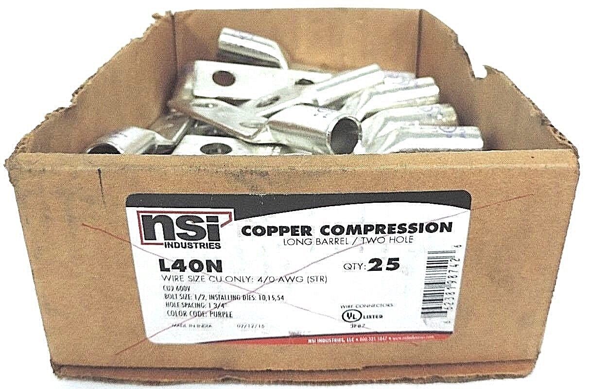 NEW NSI L40N COPPER COMPRESSION LONG BARREL, TWO HOLE, PURPLE - QTY 26