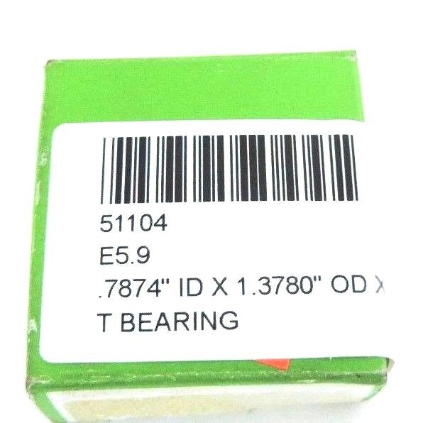 NIB INA 51104 TRUST BEARING .7874'' ID X 1.3780'' OD X .3937'' W