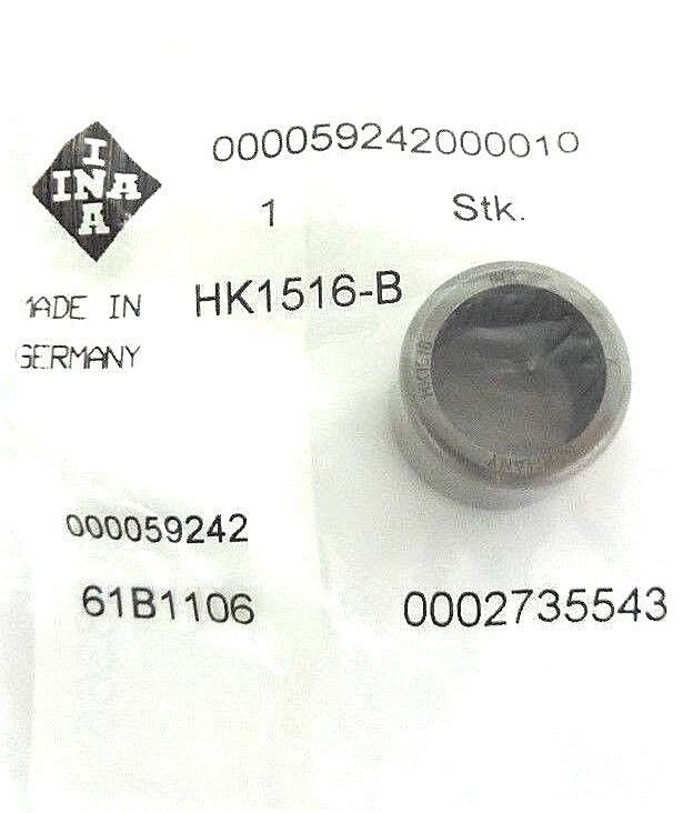 NEW INA HK1516-B BEARING NEEDLE ROLLER DRAWN CUP 15X21X16MM, HK1516B