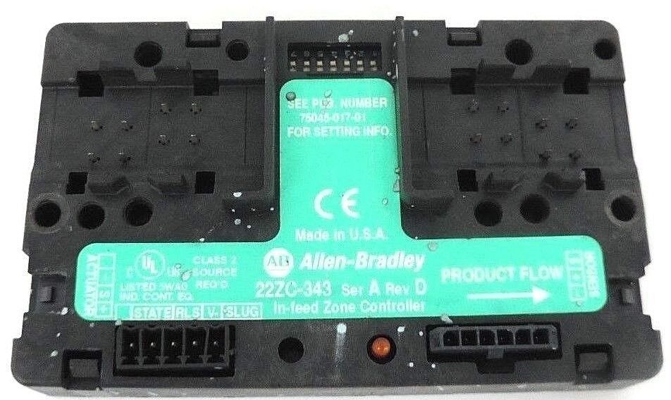 ALLEN BRADLEY 22ZC-343 IN-FEED ZONE CONTROLLER SER. A, REV. D, 22ZC343