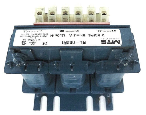 MTE CORPORATION RL-00201 TRANSFORMER LINE REACTOR 2 AMPS, ITH= 3A, 12.0 MH