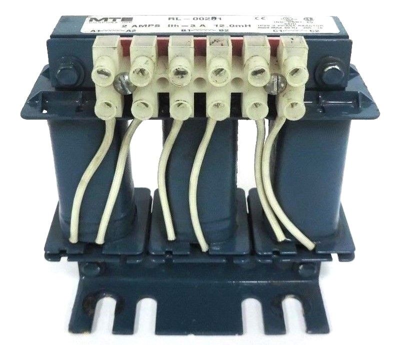 MTE CORPORATION RL-00201 TRANSFORMER LINE REACTOR 2 AMPS, ITH= 3A, 12.0 MH