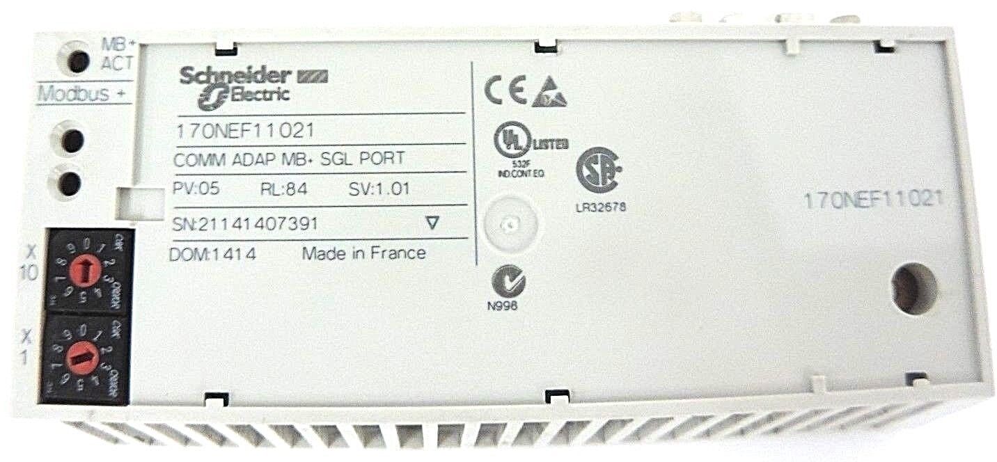 SCHNEIDER MODICON 170NEF11021 COMM ADAP MB+ SGL PORT PV: 05, RL: 84, SV: 1.01