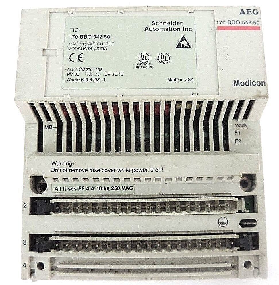 SCHNEIDER MODICON 170BDO54250 MODBUS PLUS TIO 16PT, 115VAC, PV: 00, RL: 75