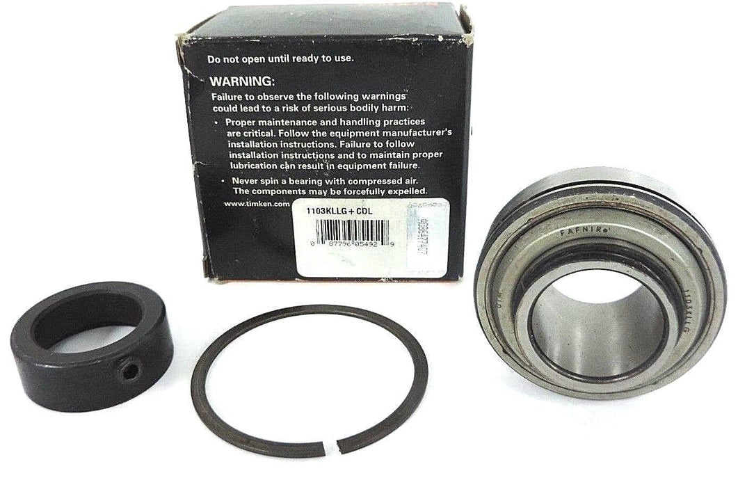 NIB FAFNIR TIMKEN 1103KLLG+COL BEARING W/COLLAR 1-3/16IN ID 62MM OD 1-59/64IN