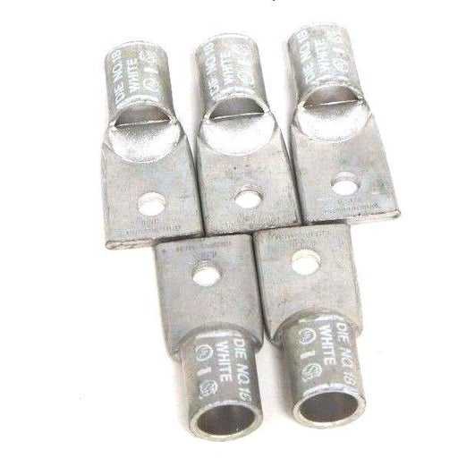 LOT OF 5 ILSCO CRA1000MCM ALUMINUM COMPRESSION LUGS DIE #18 WHITE CRAIOOOMCM