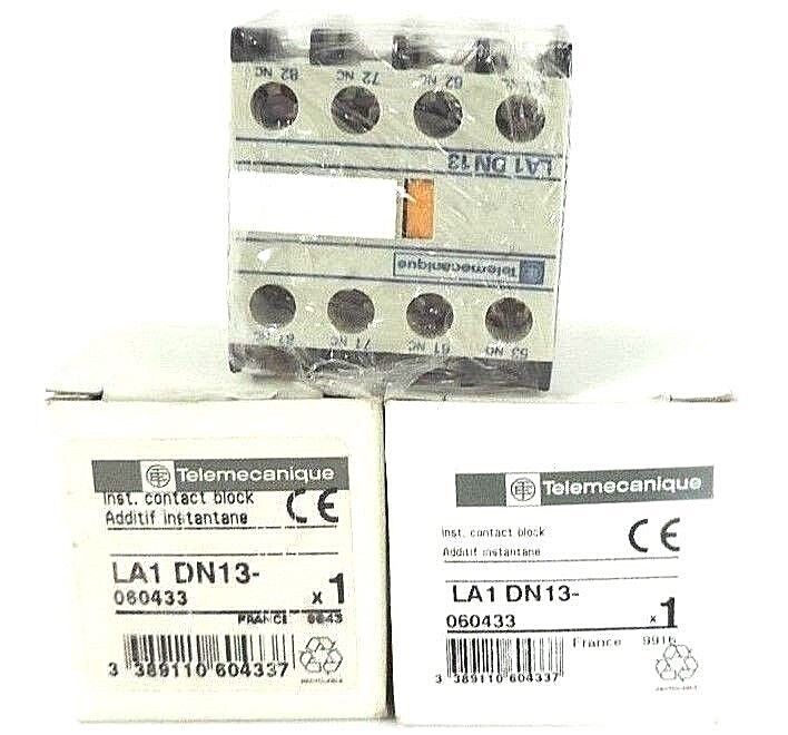 LOT OF 3 NEW TELEMECANIQUE LA1DN13 INST. CONTACT BLOCKS 060433, LA1-DN13