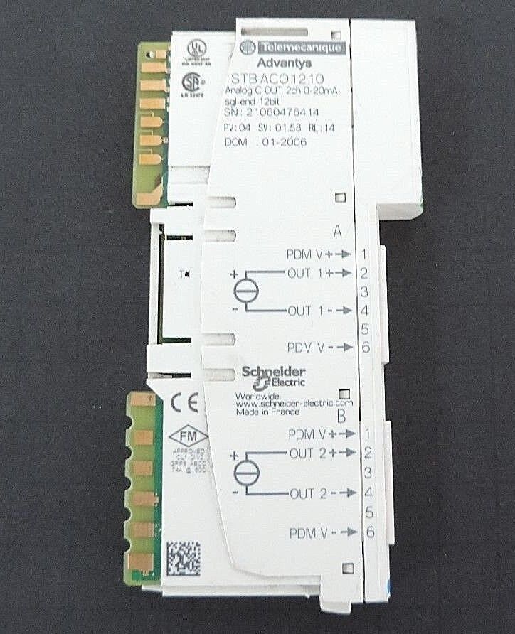TELEMECANIQUE STBACO1210 ANALOG C OUT 2CH 0-20MA SGL-END 12BIT ADVANTYS