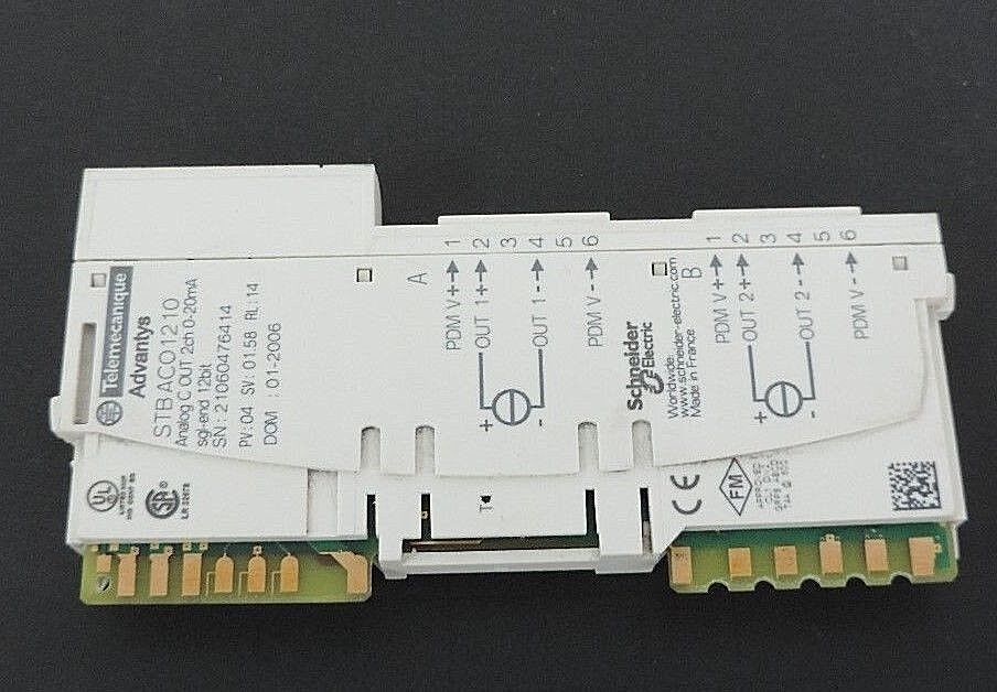 TELEMECANIQUE STBACO1210 ANALOG C OUT 2CH 0-20MA SGL-END 12BIT ADVANTYS
