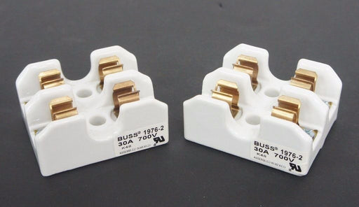 LOT OF 2 NEW BUSS 1976-2 CERAMIC FUSE HOLDERS 30A, 700V, 19762