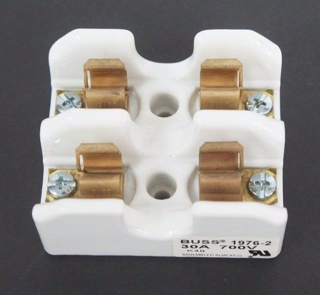 LOT OF 2 NEW BUSS 1976-2 CERAMIC FUSE HOLDERS 30A, 700V, 19762