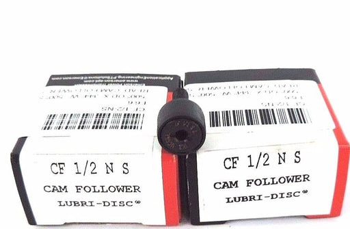 LOT OF 2 NEW MCGILL EMERSON CF-1/2-NS CAM FOLLOWER LUBRI-DISC