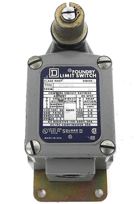 SQUARE D 9007 FTUD-1 FOUNDRY LIMIT SWITCH 9007FTUD1, SER. D