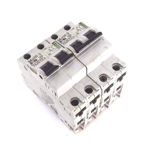 LOT OF 2 KLOCKNER MOELLER FAZN C0.5 N 2POLE CIRCUIT BREAKERS FAZN-C0.5-N