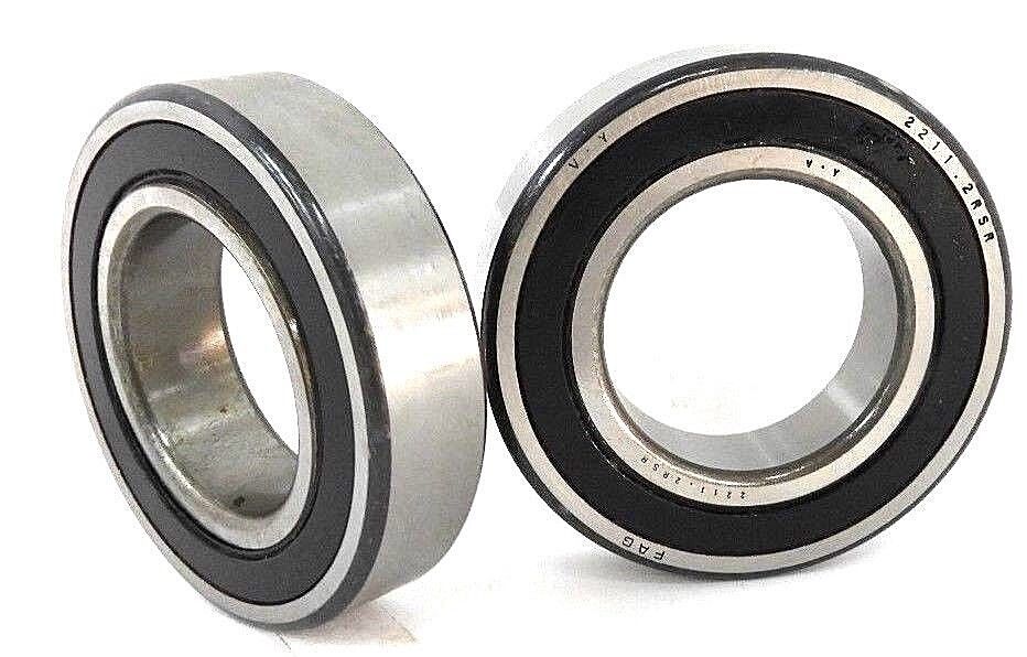 LOT OF 2 NEW FAG 6211RSR DEEP GROVE BALL BEARINGS SHIELDED 2211.2RSR