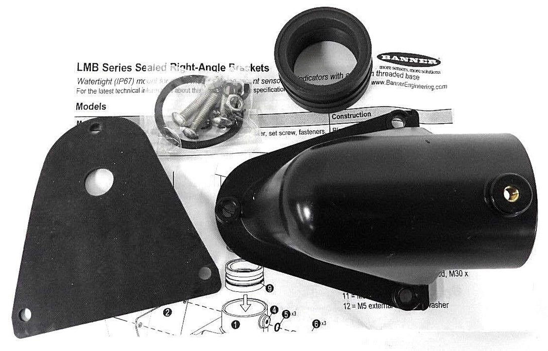 NEW BANNER LMB30RA (18348) BRACKET: INDICATOR LIGHT MOUNTING RIGHT ANGLE