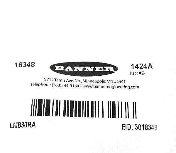NEW BANNER LMB30RA (18348) BRACKET: INDICATOR LIGHT MOUNTING RIGHT ANGLE