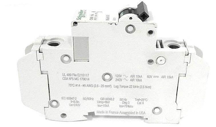 NIB SCHNEIDER ELECTRIC 60101 C60 MINIATURE CIRCUIT BREAKER MULTI 9 C60, 1A, 1P