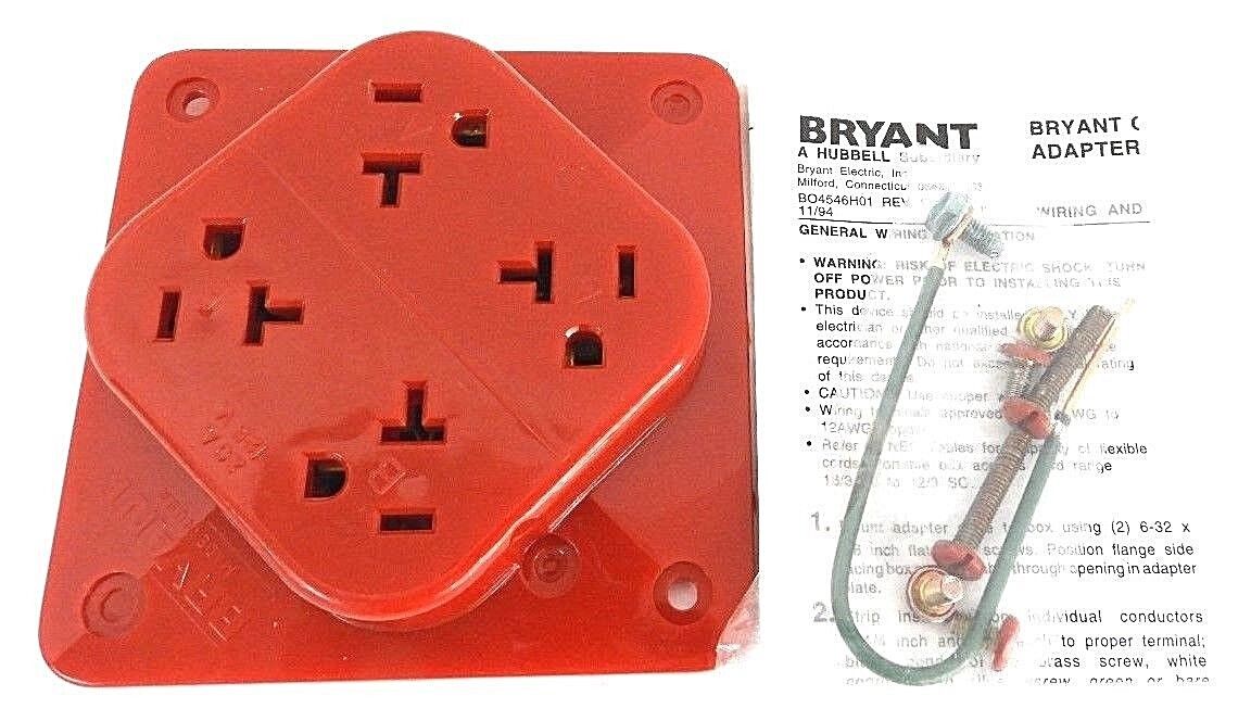 LOT OF 2 NEW BRYANT 21254R RECEPTACLES 20A, 125V