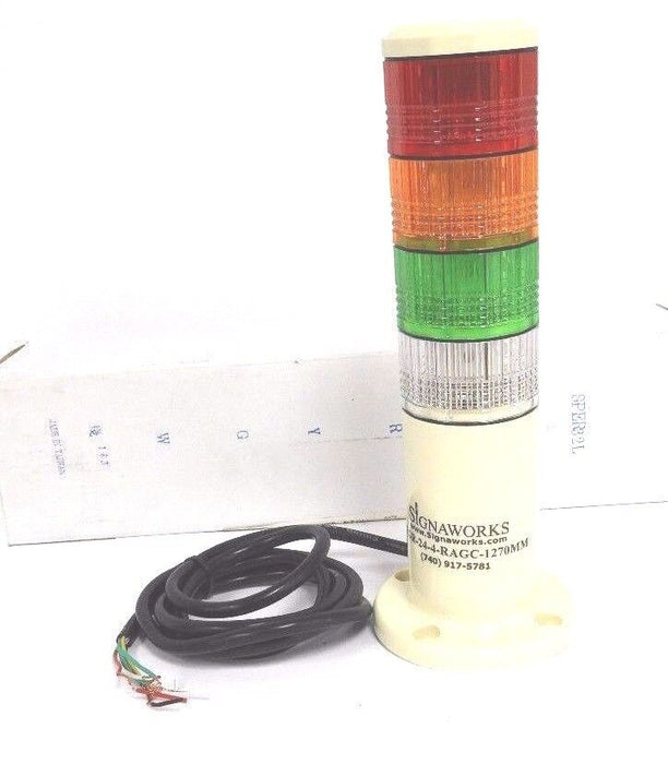 NIB SIGNAWORKS LEGR-24-4-RAGC-1270MM SIGNAL STACK LIGHT SPER-32L-24V-RYGW
