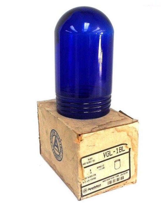 NIB APPLETON VGL-1BL BLUE GLASS GLOBE VGL1BL