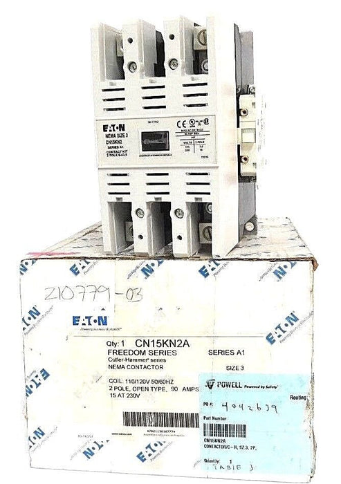 NIB EATON CUTLER HAMMER CN15KN2A CONTACTOR SER. A1, SIZE 3, 90A, COIL: 120V