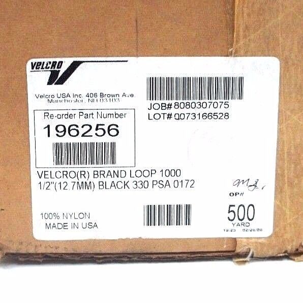 (500 YARDS) NEW VELCRO 196256 LOOP 1000 1/2" (12.7MM) BLACK 330 PSA 0172