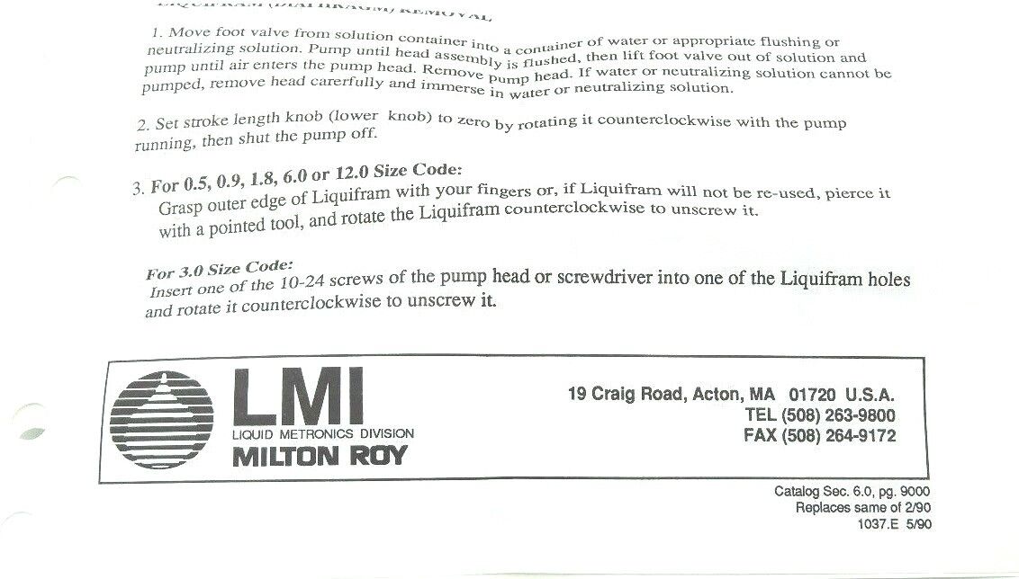 LOT OF 3 NEW LMI LUQUID METRONICS 27889 LIQUIFRAMS