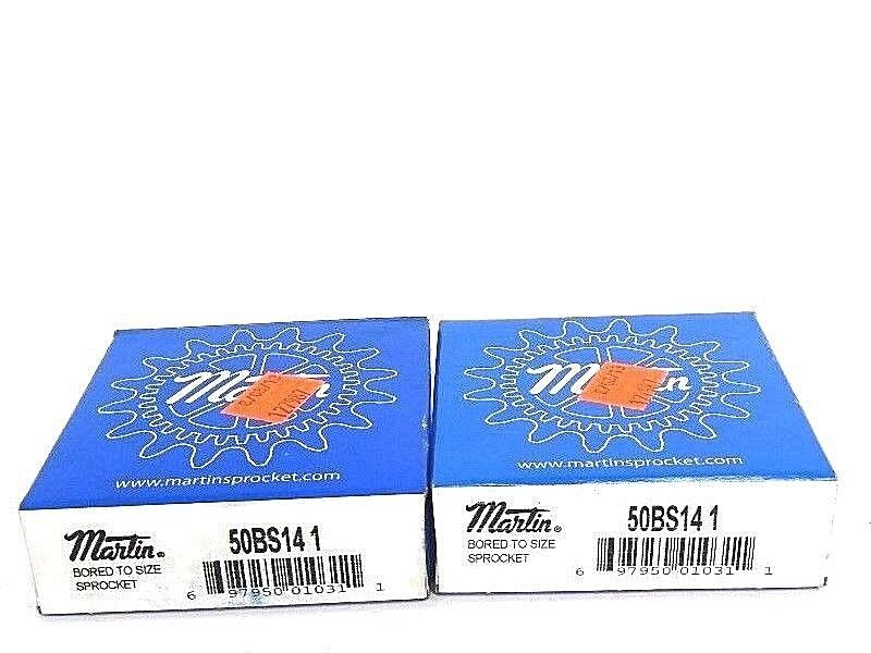 LOT OF 2 NEW MARTIN 50BS14-1 SPROCKET ROLLER BS 1IN BORE 14TEETH