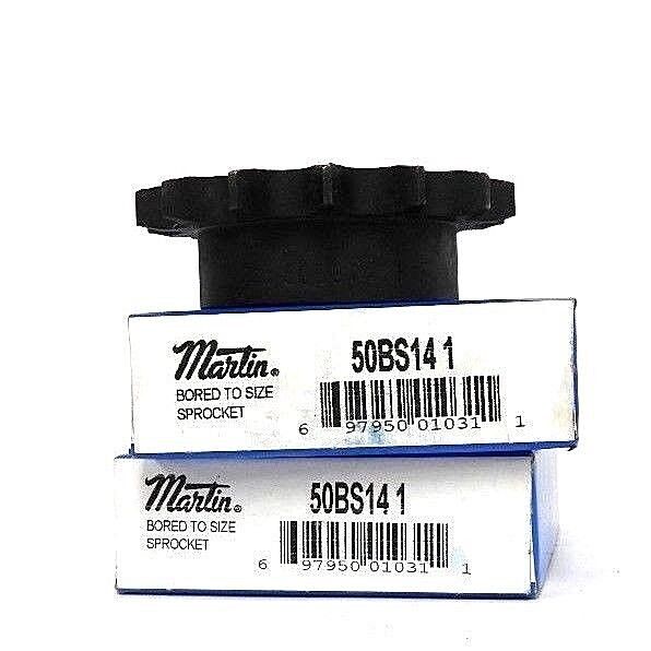 LOT OF 2 NEW MARTIN 50BS14-1 SPROCKET ROLLER BS 1IN BORE 14TEETH