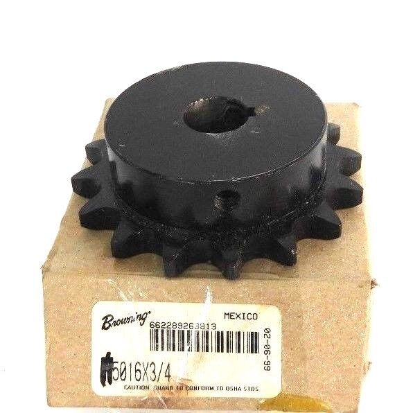 NIB BROWNING H5016X3/4 SPROCKET 16TEETH, 3/4" BORE, H5016-3/4