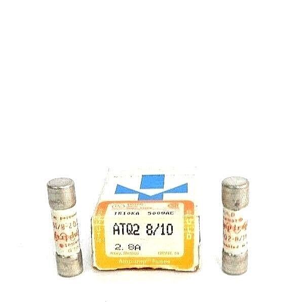 LOT OF 12 NEW GOULD SHAWMUT ATQ2 8/10 AMP-TRAP FUSES ATQ2810, 2.8A
