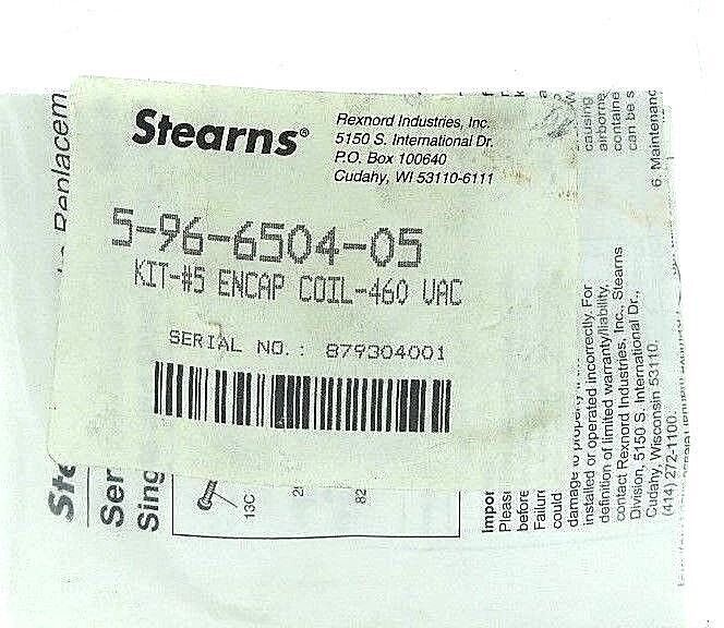 NEW STERNS 5-96-6504-05 KIT #5 ENCAP COIL 460 VAC, 596650405
