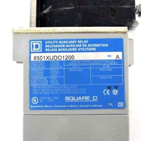 NIB SQUARE D 8501XUD01200V53 DC UTILITY CONTROL RELAY SER. A, 24V DC/CD/CC