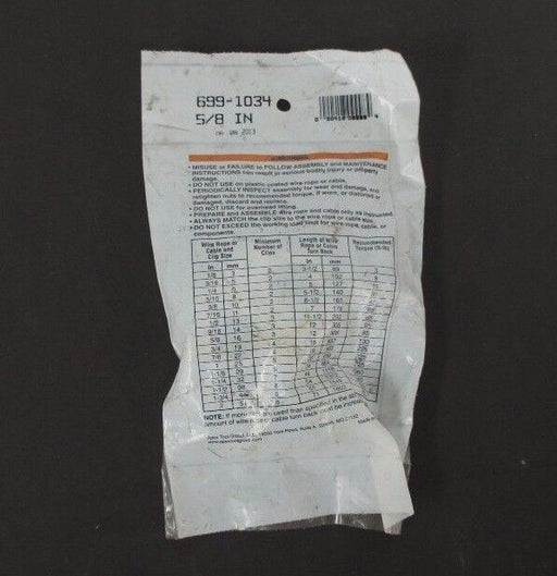 NEW CAMPBELL 699-1034 WIRE ROPE CLIP 5/8" 6991034